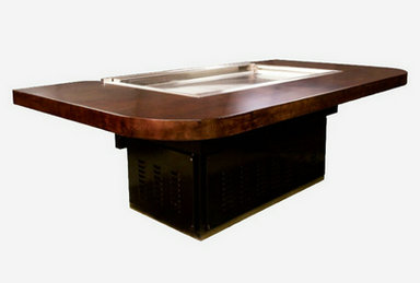 Red Wood Counter Top High End Mobile Hibachi Table